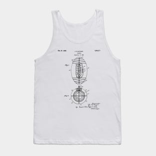 American Football Patent - Football Art - Black And White Tank Top